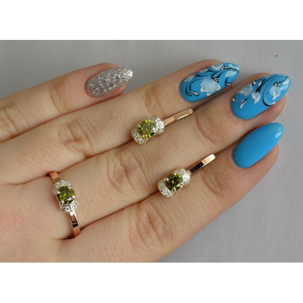 Серебряный комплект с золотом (137)