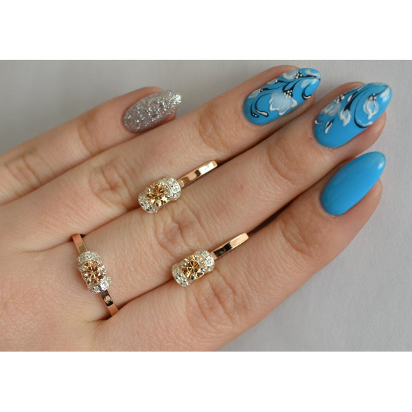 Серебряный комплект с золотом (137)