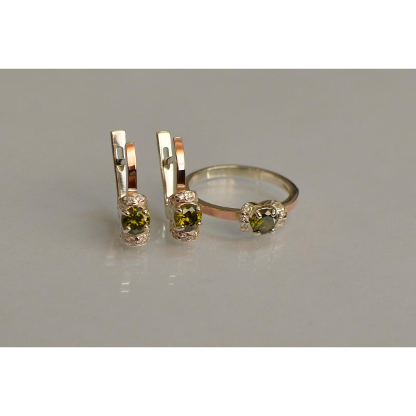 Серебряный комплект с золотом (137)