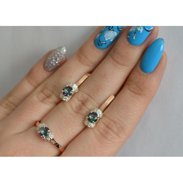 Серебряный комплект с золотом (137)