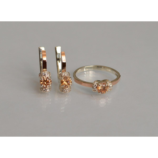 Серебряный комплект с золотом (137)