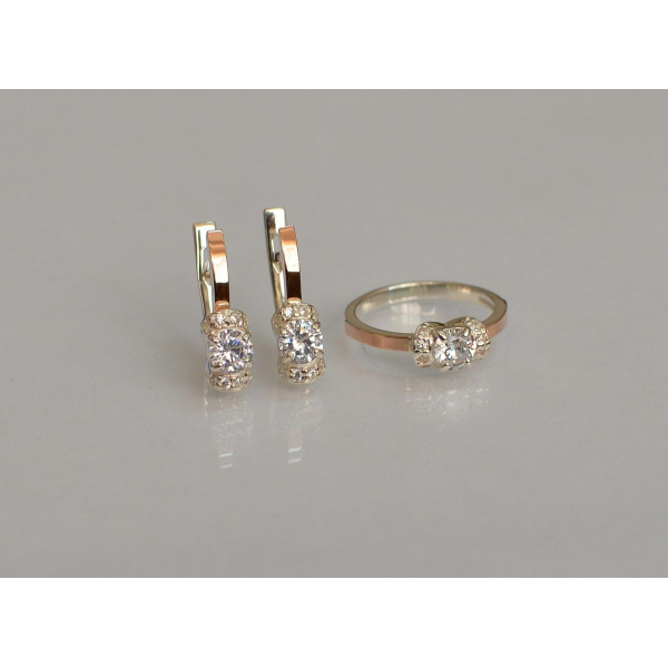 Серебряный комплект с золотом (137)