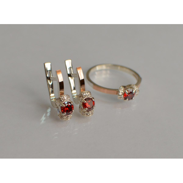 Серебряный комплект с золотом (137)