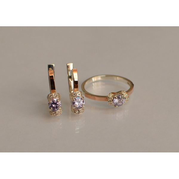 Серебряный комплект с золотом (137)