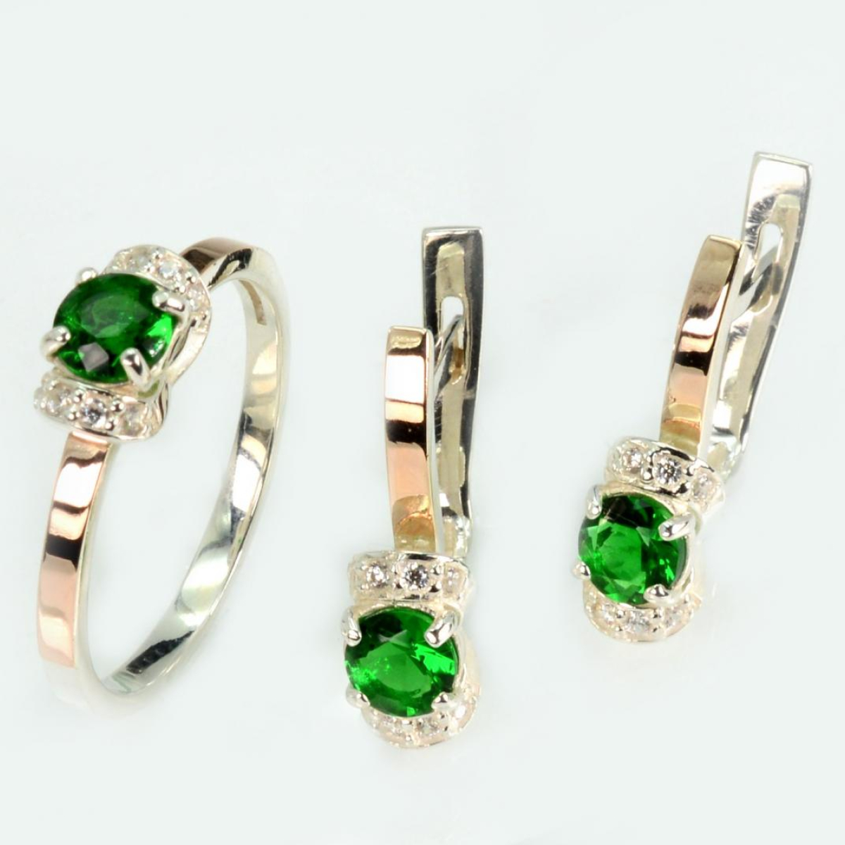 Серебряный комплект с золотом (137)