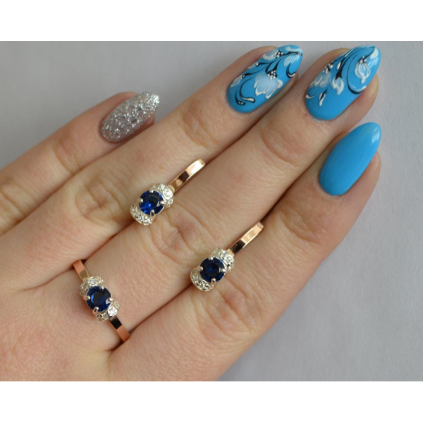 Серебряный комплект с золотом (137)