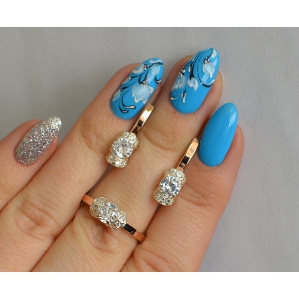 Серебряный комплект с золотом (137)