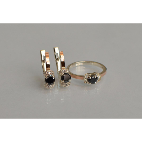 Серебряный комплект с золотом (137)