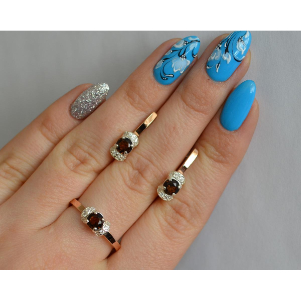 Серебряный комплект с золотом (137)