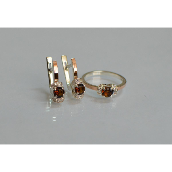 Серебряный комплект с золотом (137)