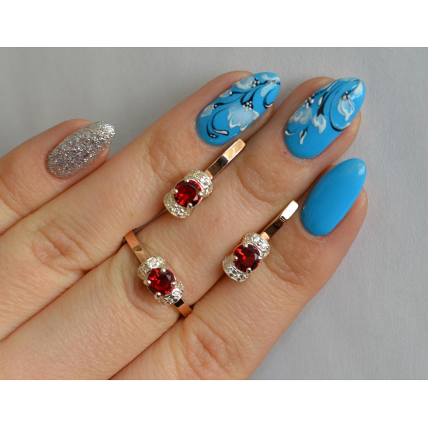 Серебряный комплект с золотом (137)