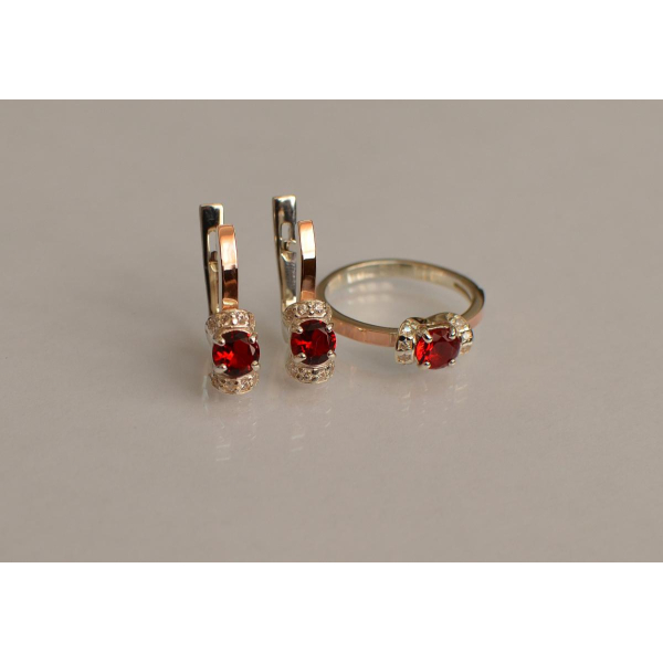 Серебряный комплект с золотом (137)