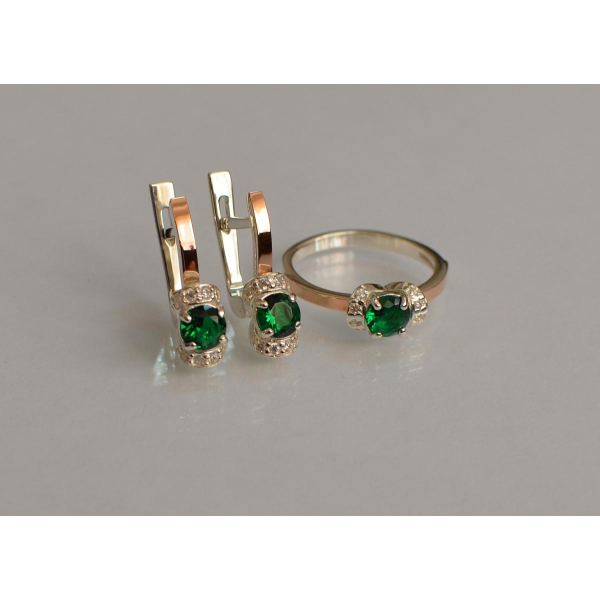 Серебряный комплект с золотом (137)