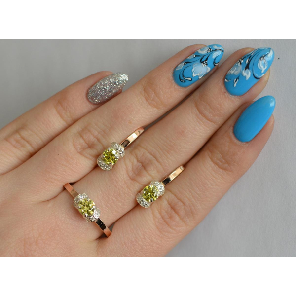 Серебряный комплект с золотом (137)