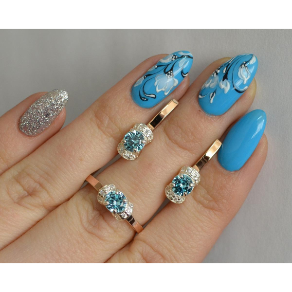 Серебряный комплект с золотом (137)