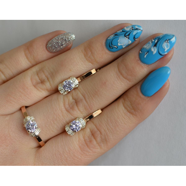 Серебряный комплект с золотом (137)