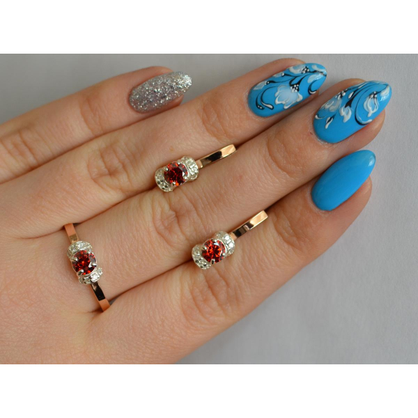 Серебряный комплект с золотом (137)