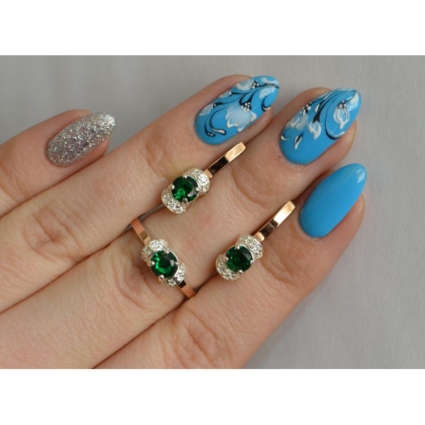 Серебряный комплект с золотом (137)