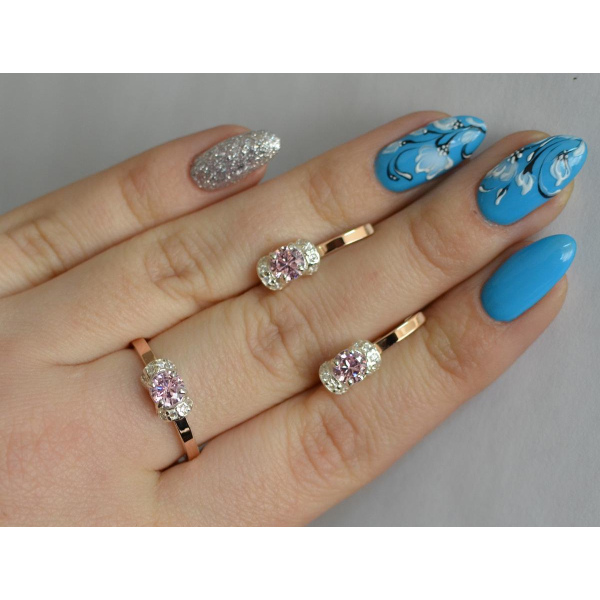 Серебряный комплект с золотом (137)