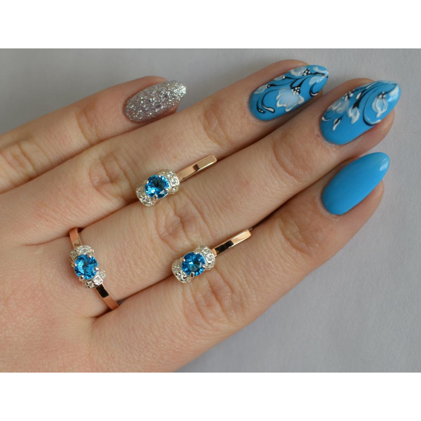 Серебряный комплект с золотом (137)