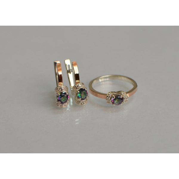 Серебряный комплект с золотом (137)