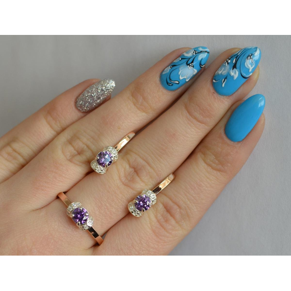 Серебряный комплект с золотом (137)