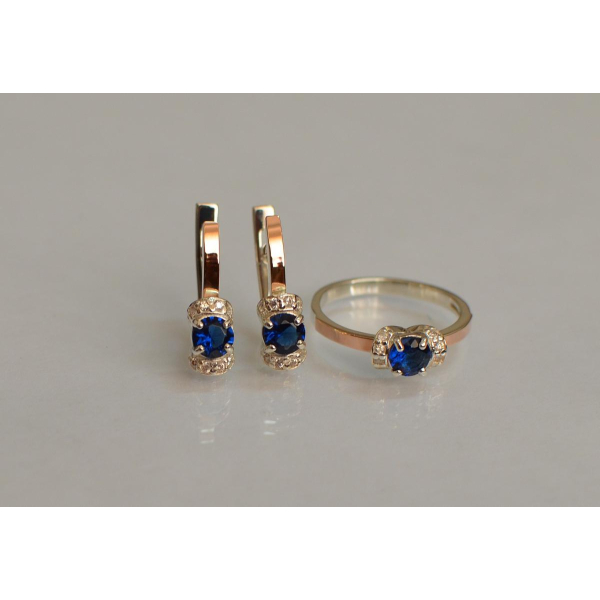 Серебряный комплект с золотом (137)