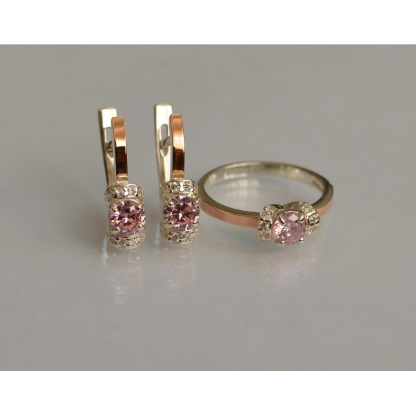 Серебряный комплект с золотом (137)