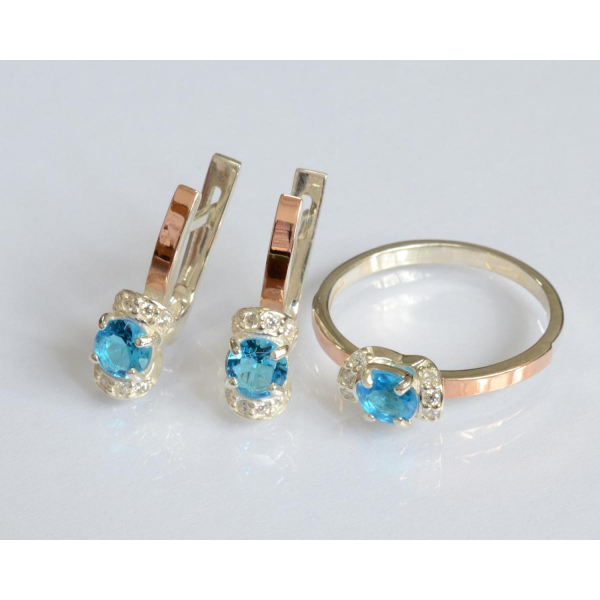 Серебряный комплект с золотом (137)