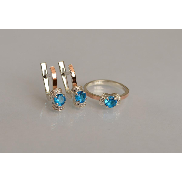 Серебряный комплект с золотом (137)