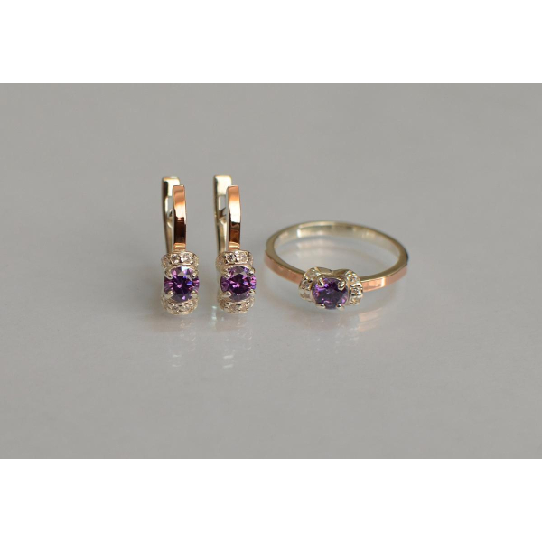 Серебряный комплект с золотом (137)