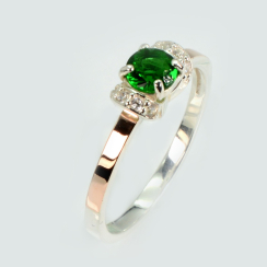 Серебряное кольцо с золотом