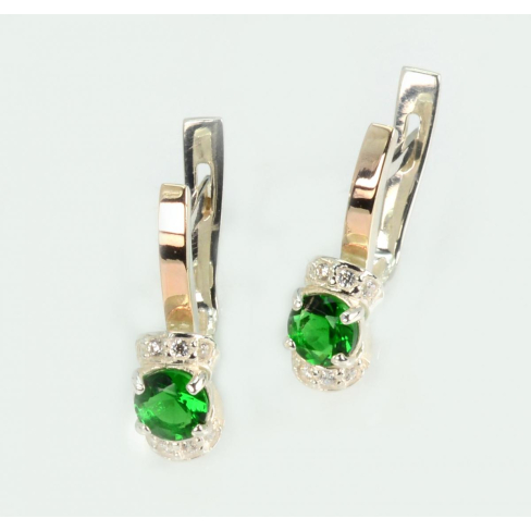 Серебряные серьги с золотом