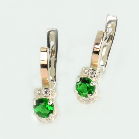 Серебряные серьги с золотом