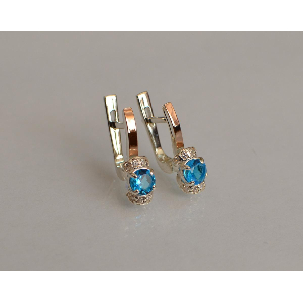 Срібні сережки з золотом (137с)