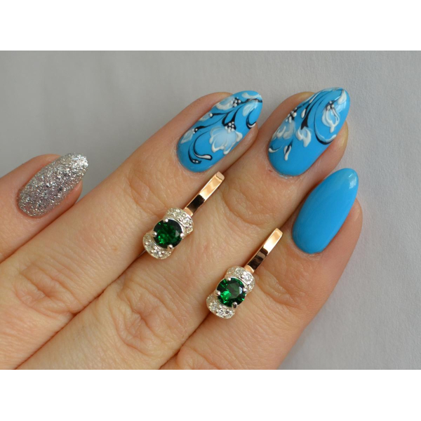 Срібні сережки з золотом (137с)