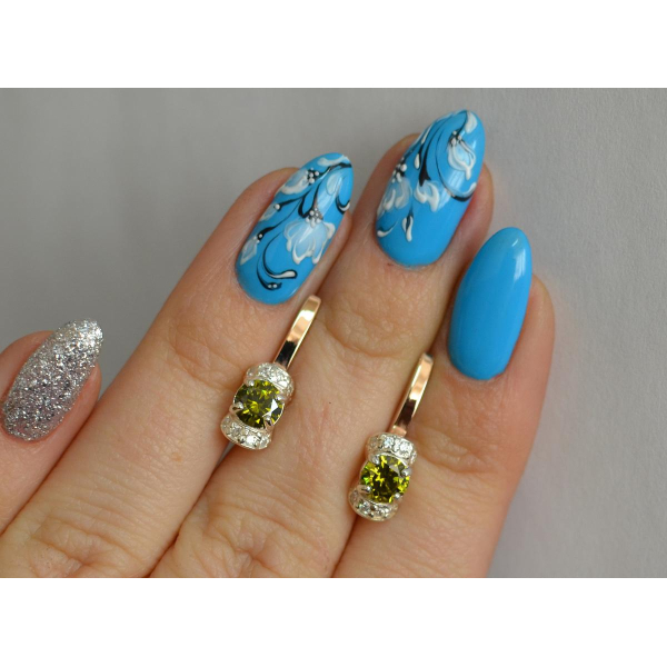 Срібні сережки з золотом (137с)