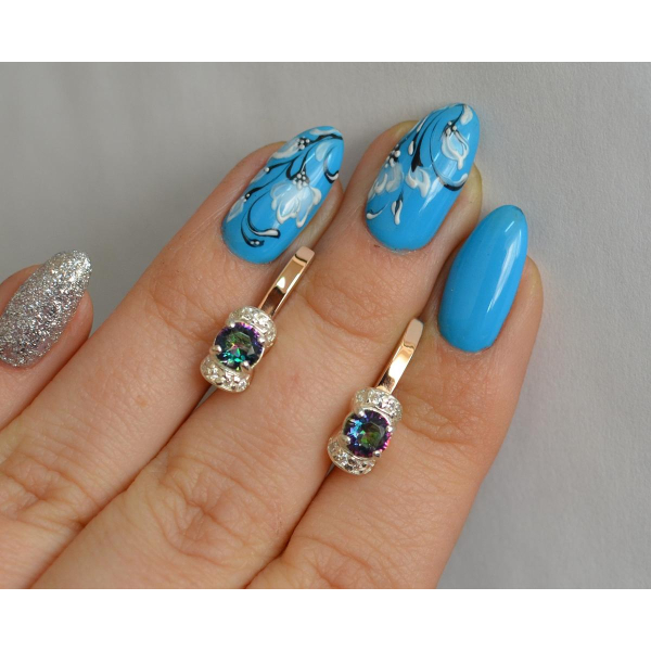 Срібні сережки з золотом (137с)