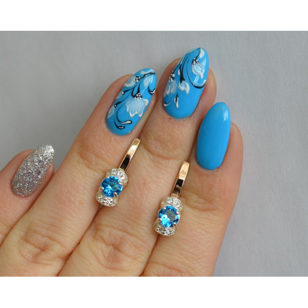 Срібні сережки з золотом (137с)