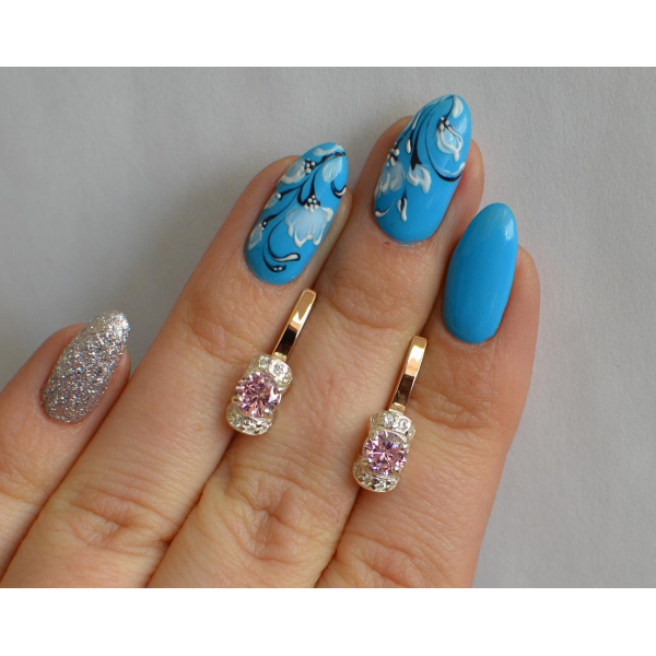 Срібні сережки з золотом (137с)