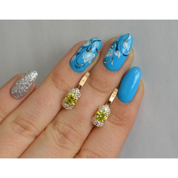 Срібні сережки з золотом (137с)