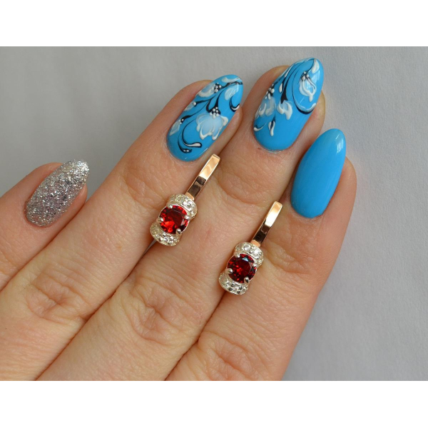 Срібні сережки з золотом (137с)