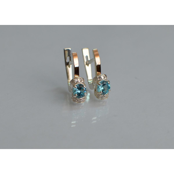 Срібні сережки з золотом (137с)