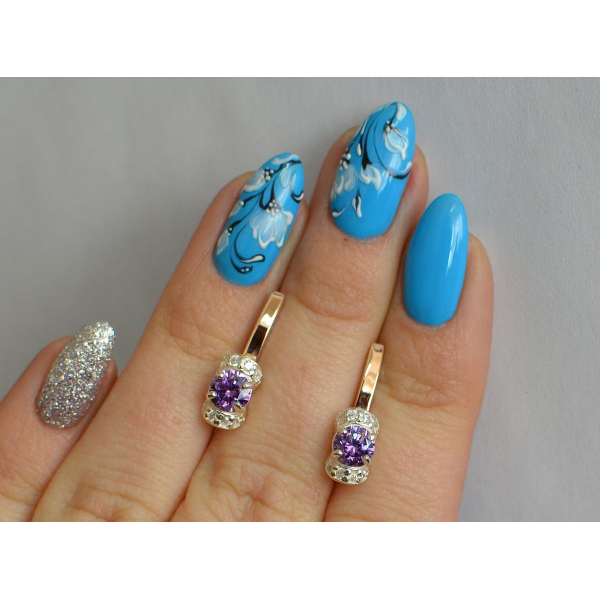 Срібні сережки з золотом (137с)