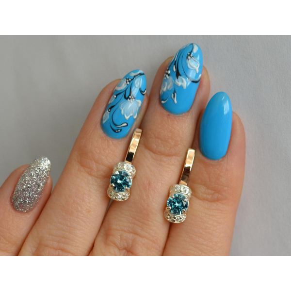 Срібні сережки з золотом (137с)