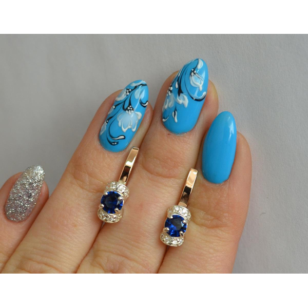 Срібні сережки з золотом (137с)