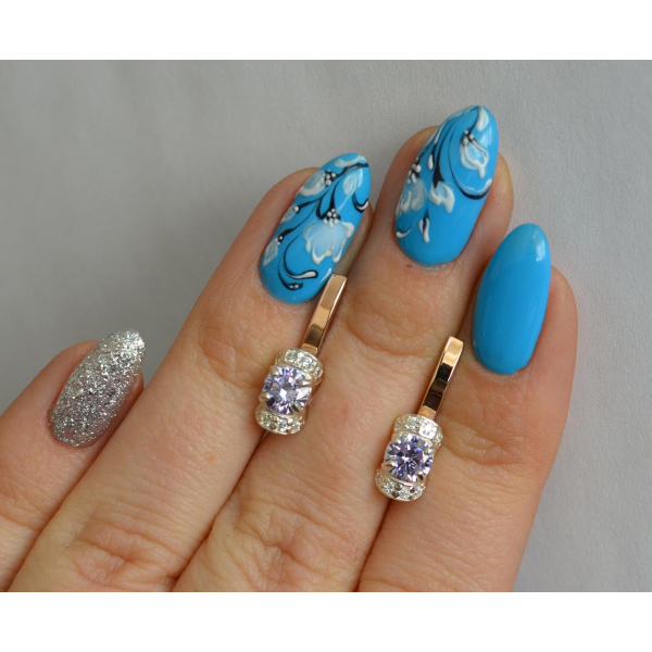 Срібні сережки з золотом (137с)