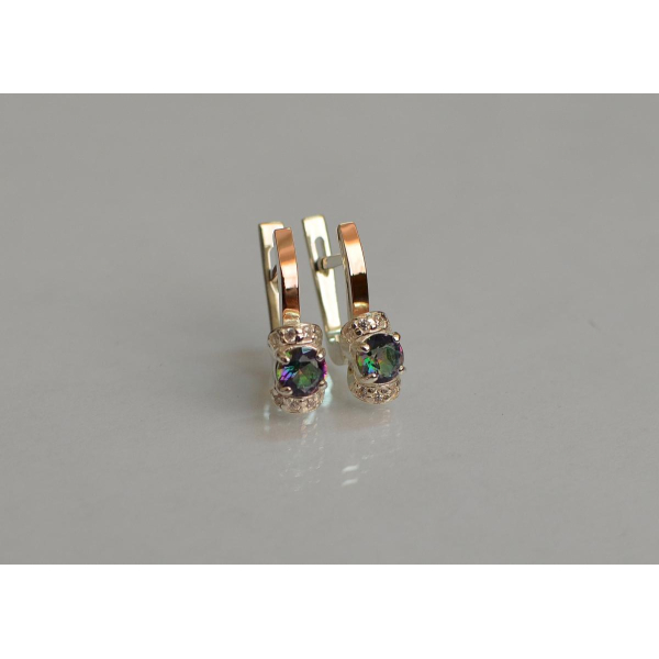 Срібні сережки з золотом (137с)