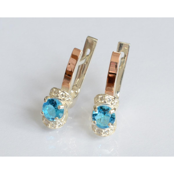 Срібні сережки з золотом (137с)