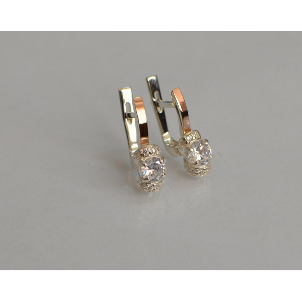 Срібні сережки з золотом (137с)